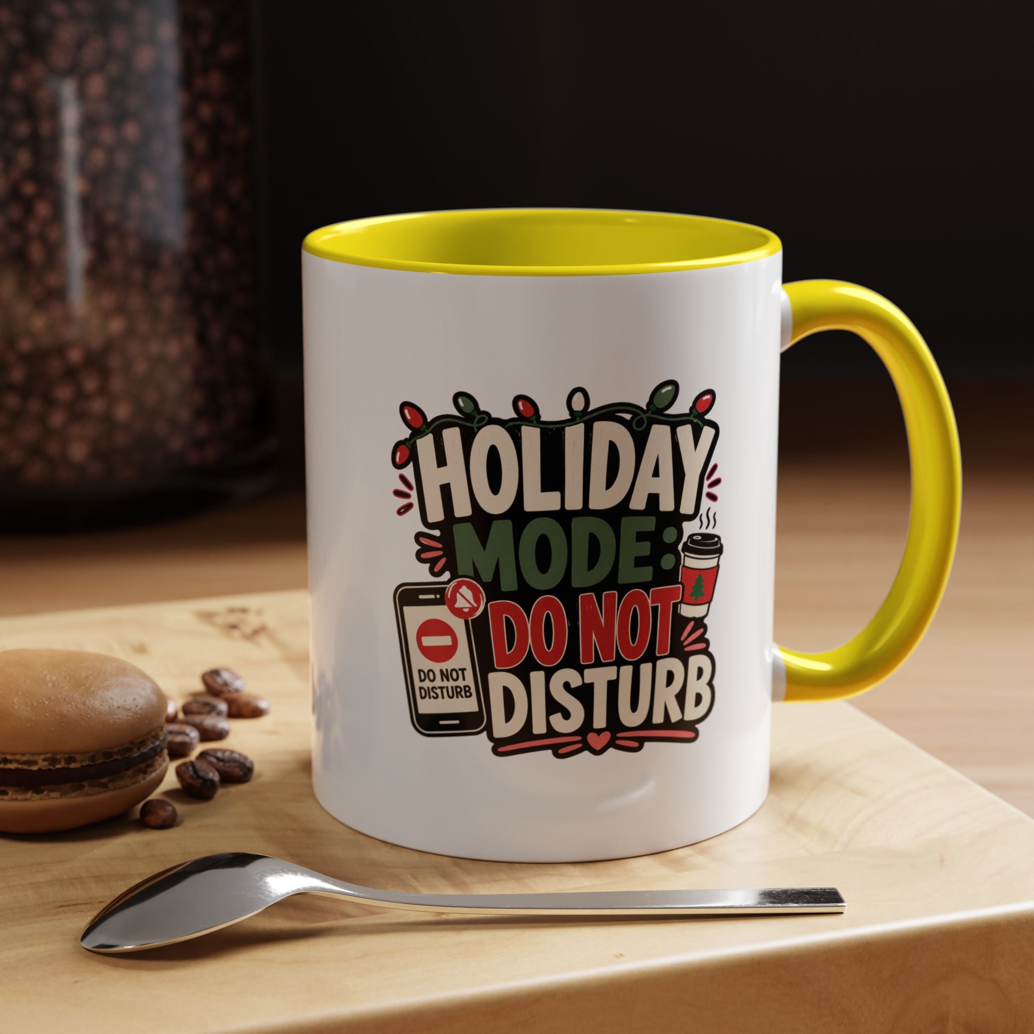 Modern Day Christmas Holiday Mode Coffee Mug — "Do Not Disturb" Accent Christmas Mug
