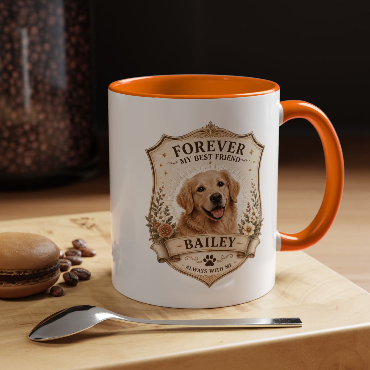 Milo Bailey Dog Dad Mom Golden Retriever Memorial Coffee Mug – “Forever My Best Friend” Personalized Dog Tribute