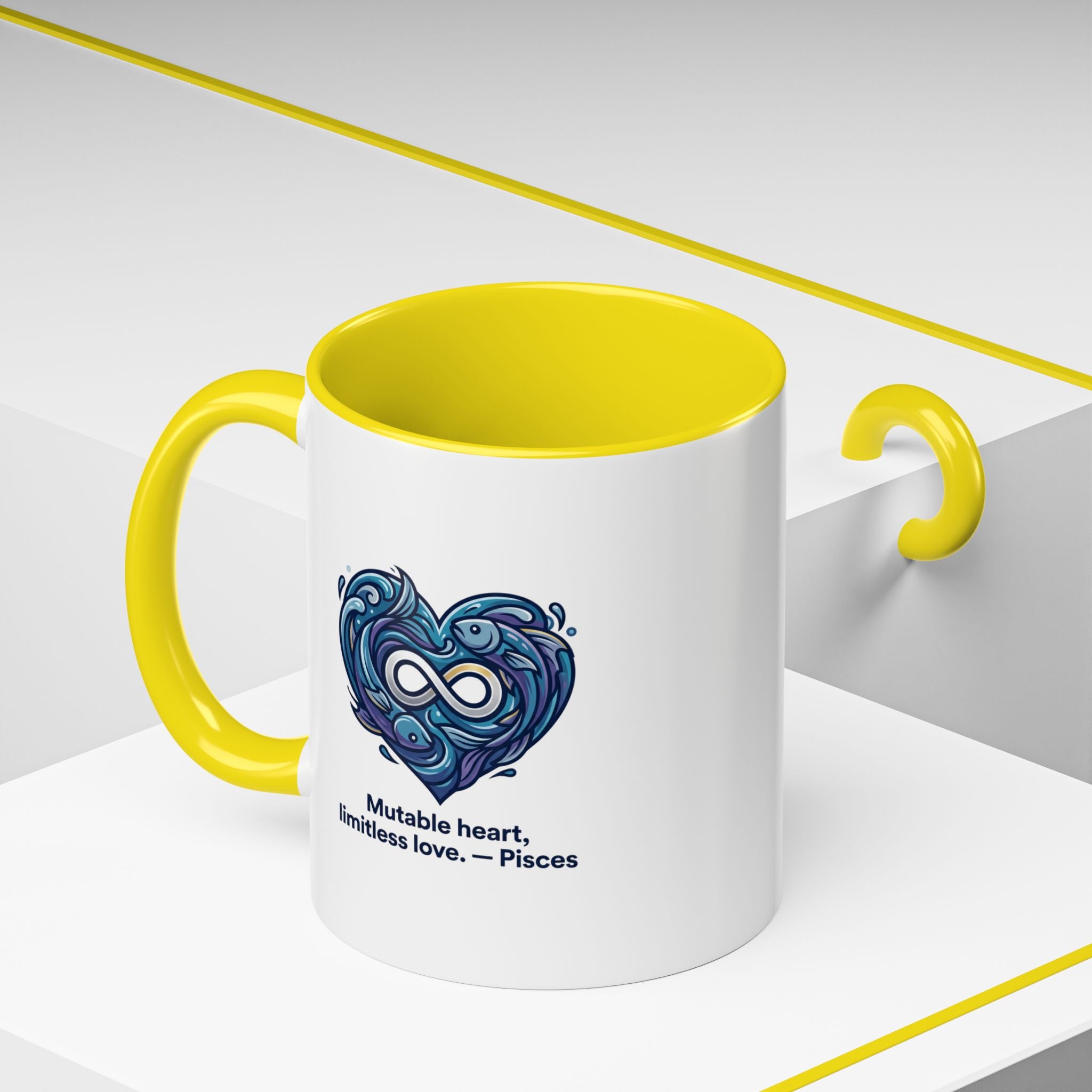 Pisces Heart Coffee Mug — "Mutable heart, limitless love" Zodiac Gift