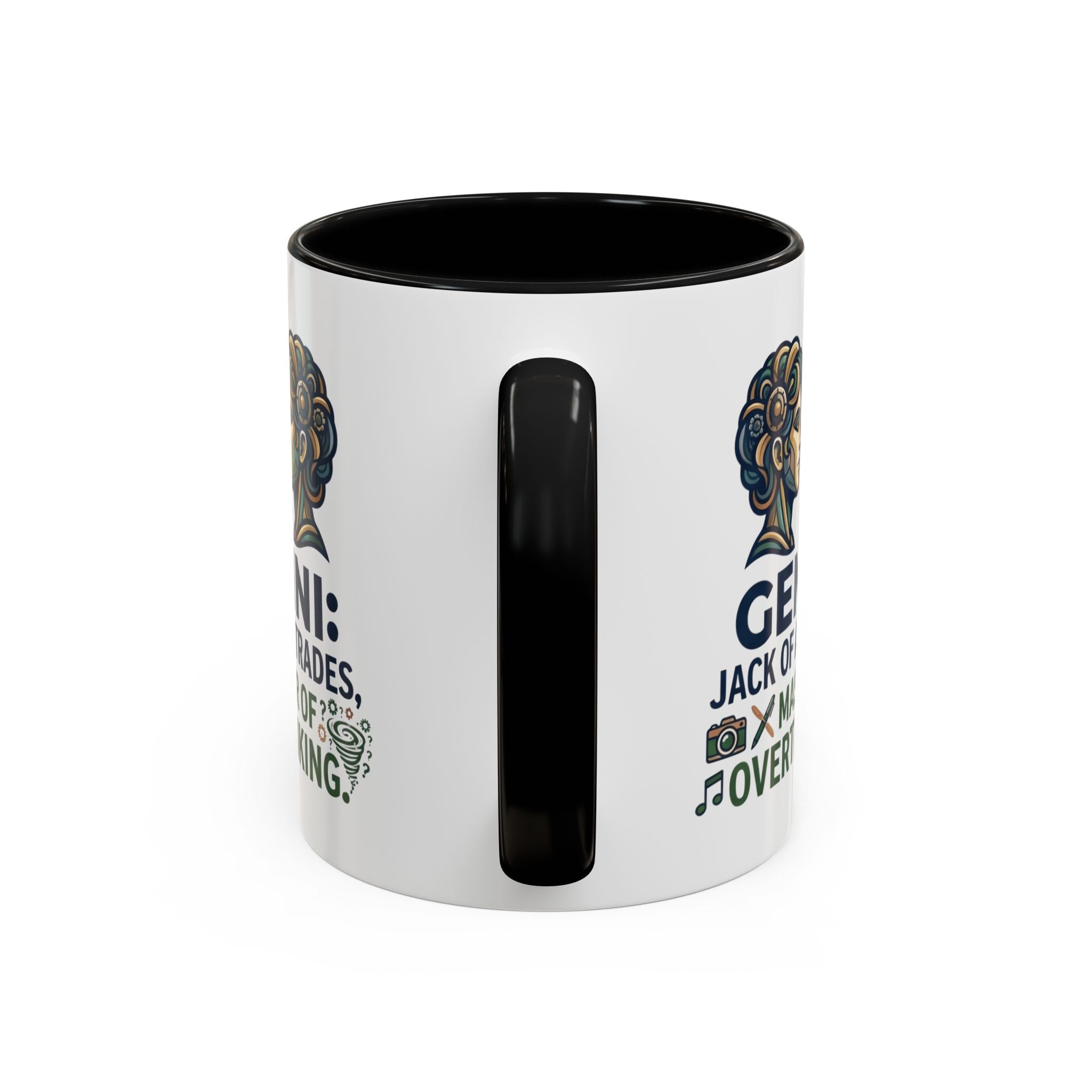 Gemini Coffee Mug – “Jack of All Trades, Master of Overthinking” Zodiac Accent Mug