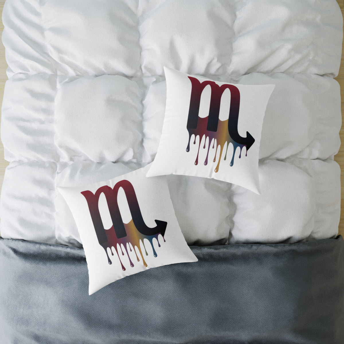 Dripping Zodiac Scorpio Square Poly Canvas Pillow