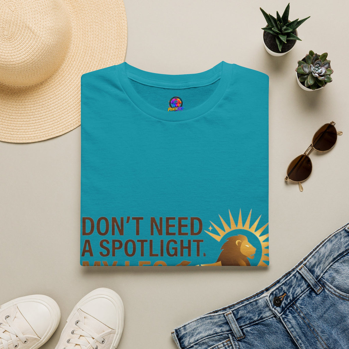 Leo T-Shirt — "Don't Need a Spotlight, My Leo Charisma Is Blinding" Zodiac Tee