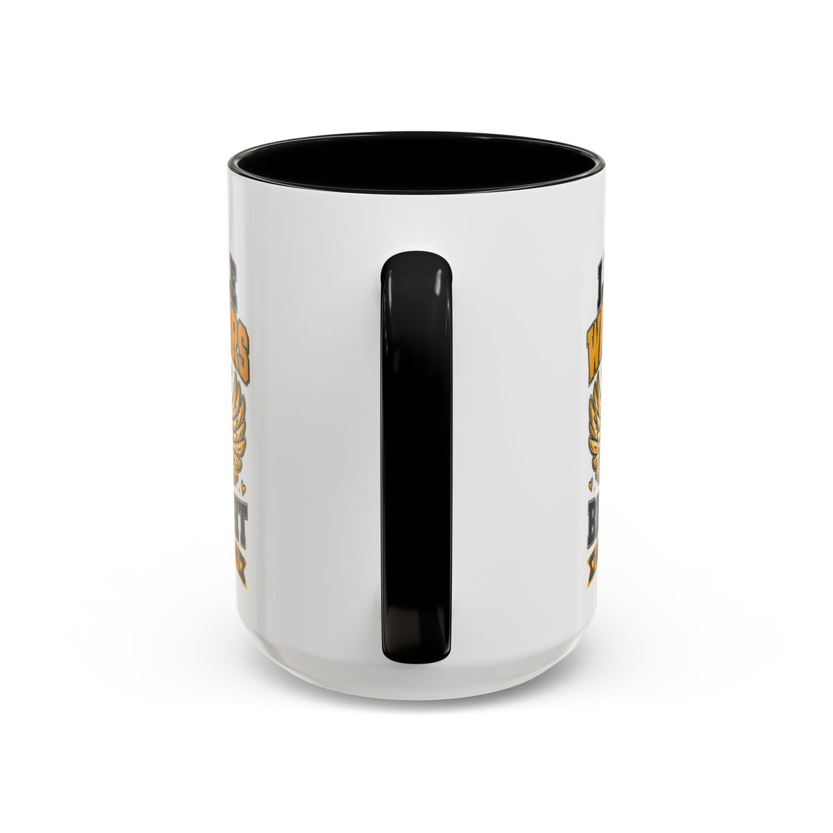Little Warriors Big Fight Childhood Cancer Awareness Coffee Mug — Gold Ribbon Support Accent Mug