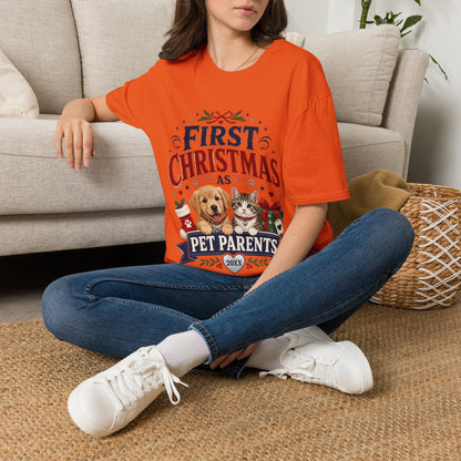 T-Shirt — "First Christmas as Pet Parents" Holiday Tee