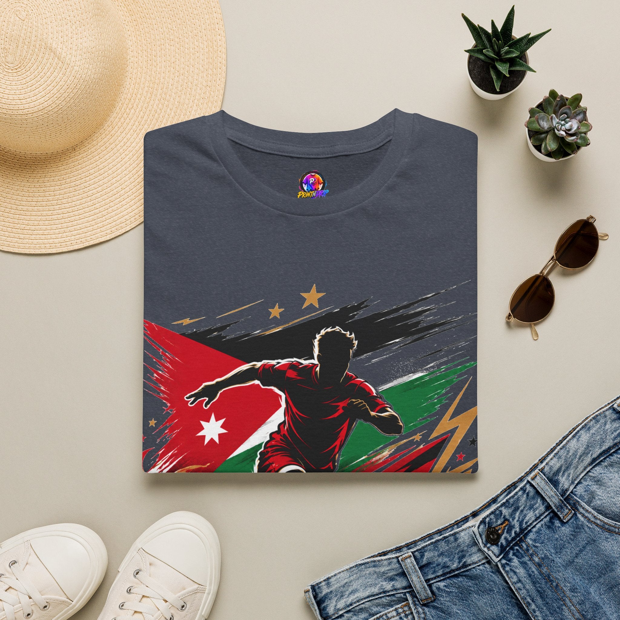 Jordan Soccer T‑Shirt — Desert Courage Flag Design