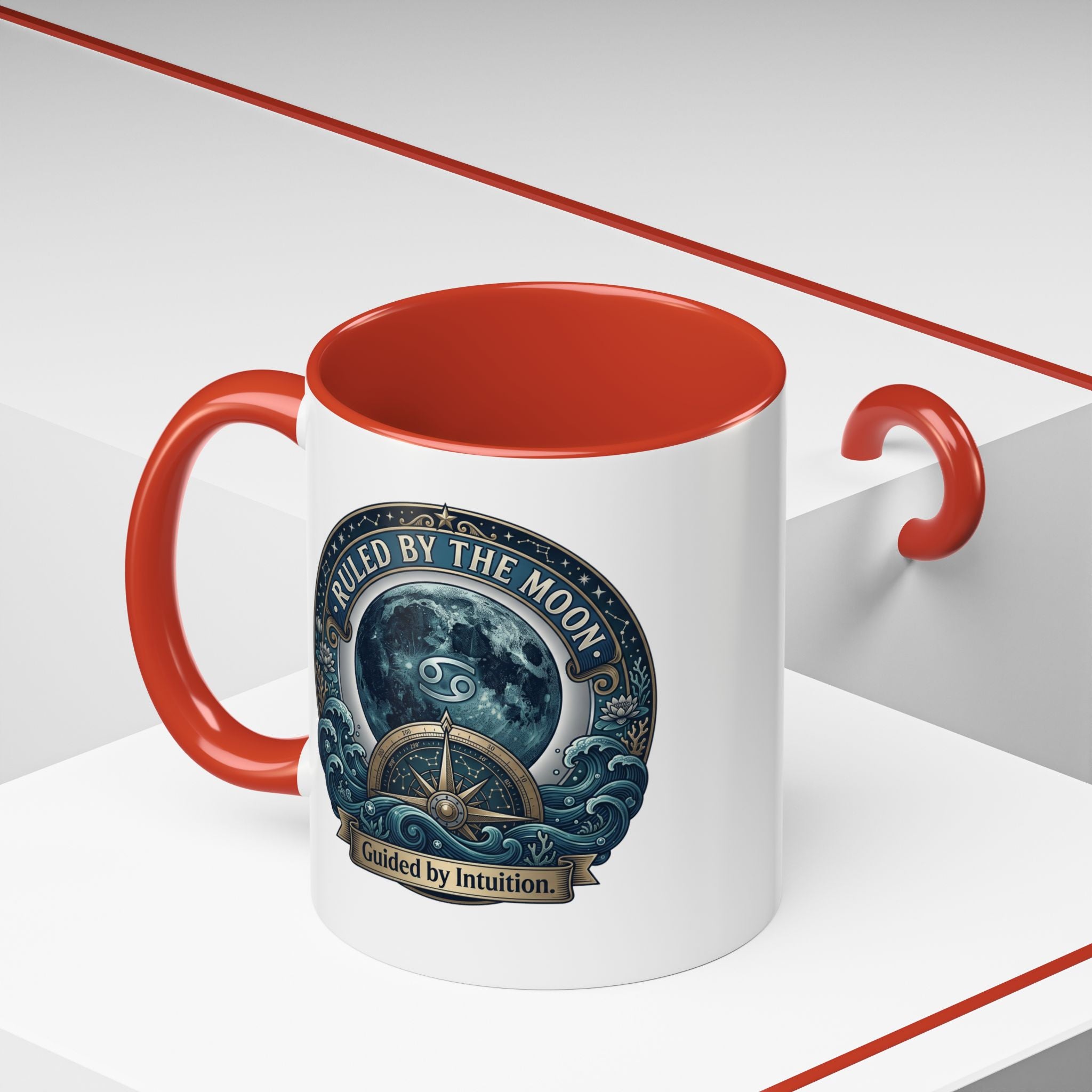 Ruled by the Moon Accent Coffee Mug — Zodiac Cancer Astrology 11/15oz