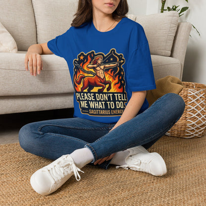 Sagittarius Archer T-Shirt — "Please Don't Tell Me What To Do" Zodiac Graphic