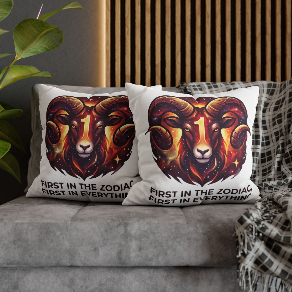 Aries Pillowcase Aries Zodiac Pillow — "First in the Zodiac, First in Everything" Decorative Throw Pillow