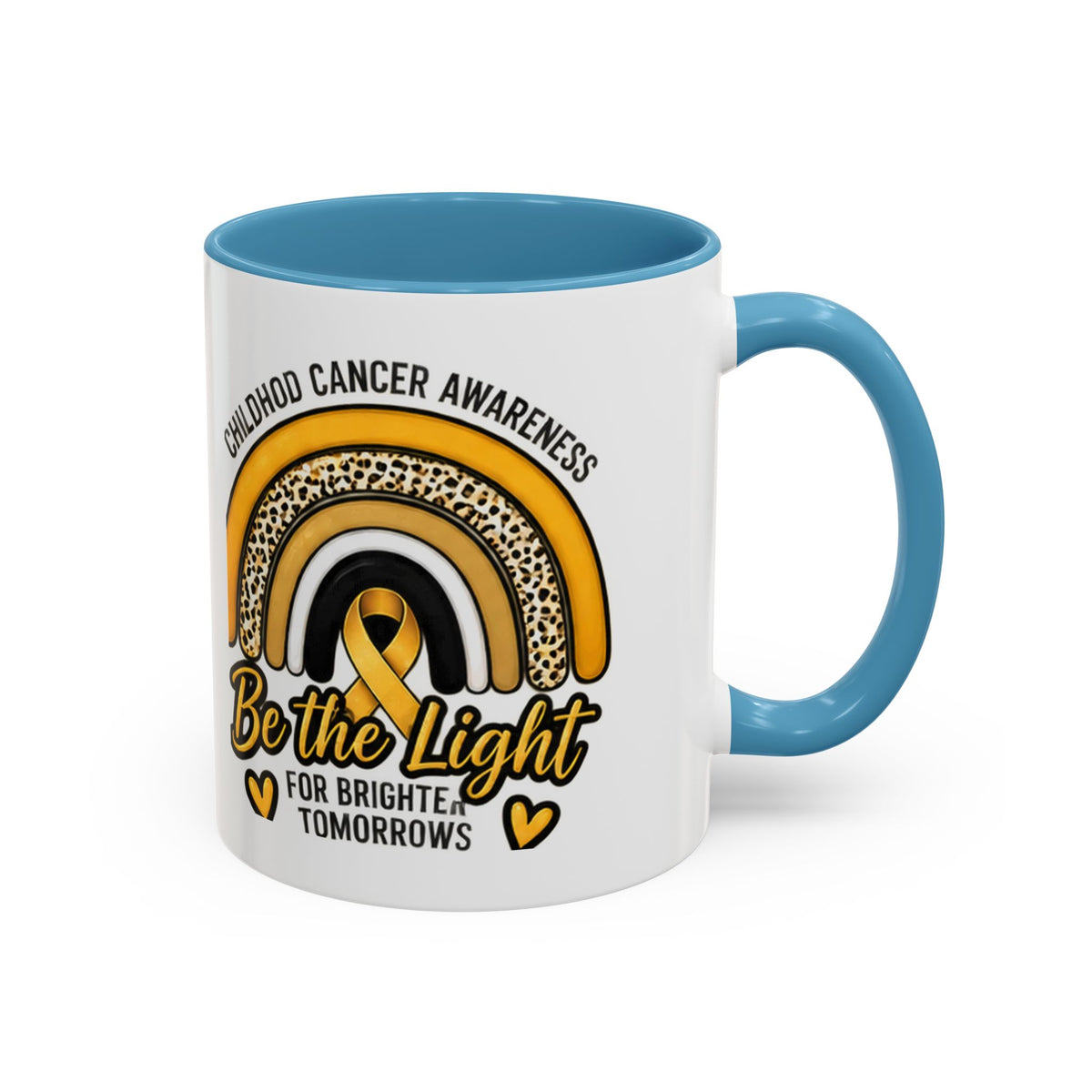 Childhood Cancer Awareness Accent Coffee Mug — "Be the Light" 11/15oz