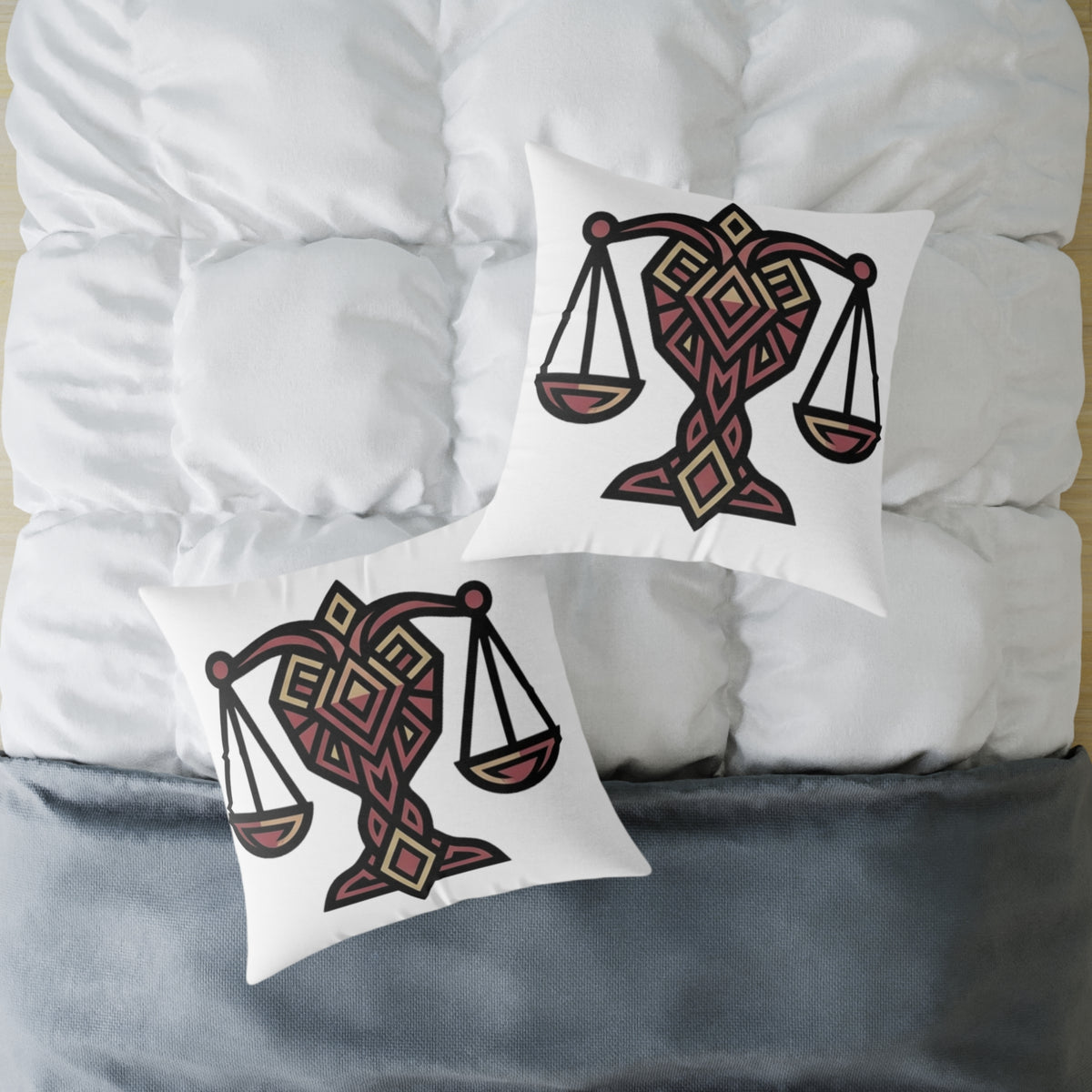 Libra Zodiac Balance Pillow Square Poly Canvas Pillow