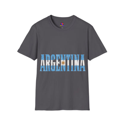 Argentina Beach Vibes T-Shirt — Distressed Blue "ARGENTINA" Graphic