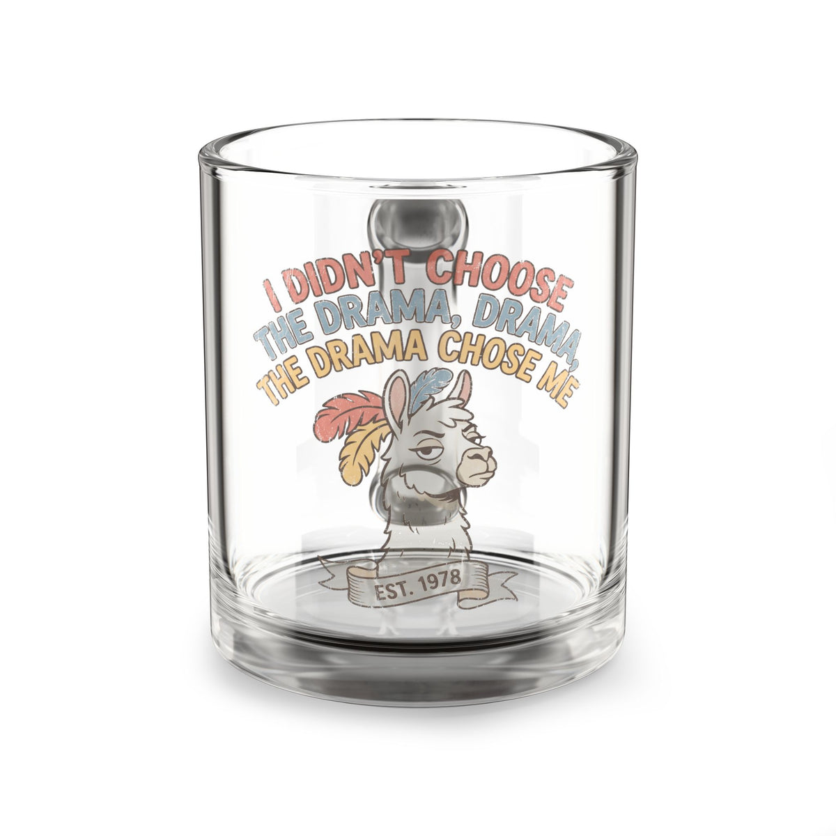 Glass Mug - "I Didn't Choose the Drama, Drama Chose Me" Funny Donkey Coffee Cup