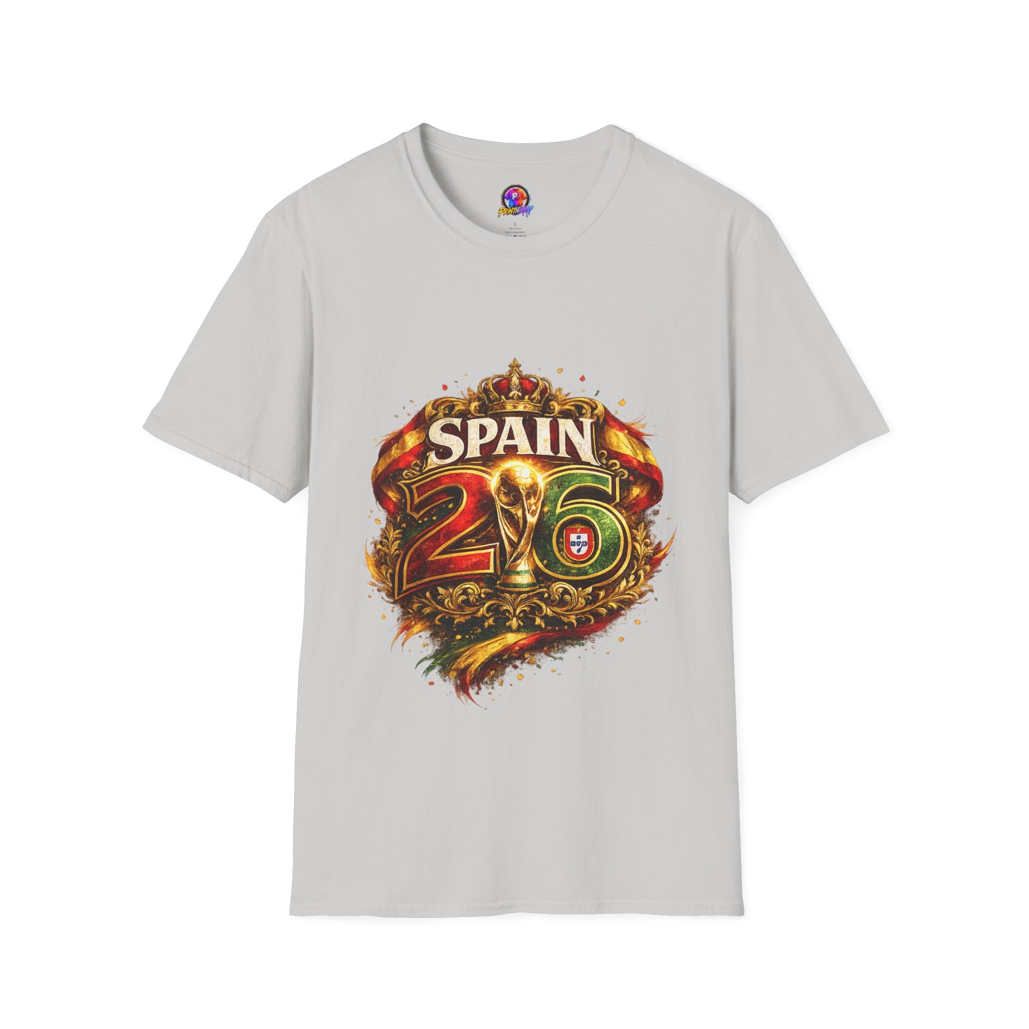 Spain 26 Graphic T-Shirt — Vintage Crowned Soccer Fan Tee