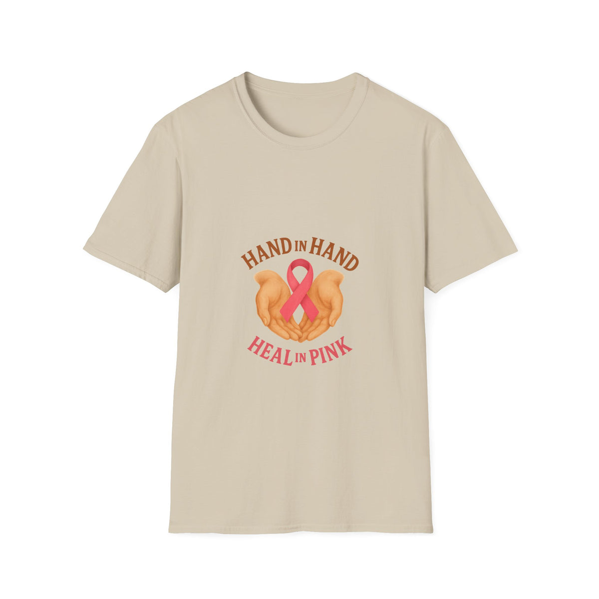 Breast Cancer Support T-Shirt – "Hand in Hand, Heal in Pink" Heart Ribbon Tee - Trending Now - October 2026