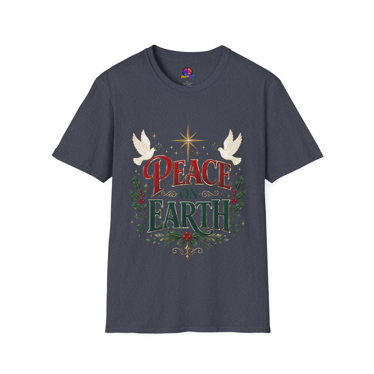 Peace on Earth T-Shirt — Holiday Dove & Star Christmas Tee