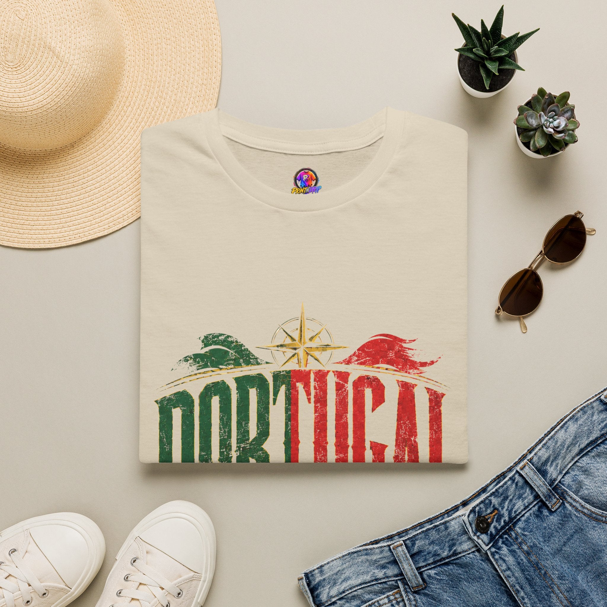 Portugal Vintage Compass T-Shirt — Retro Portuguese Flag Travel Tee