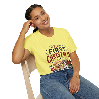 T-Shirt — "First Christmas as Pet Parents" Holiday Tee