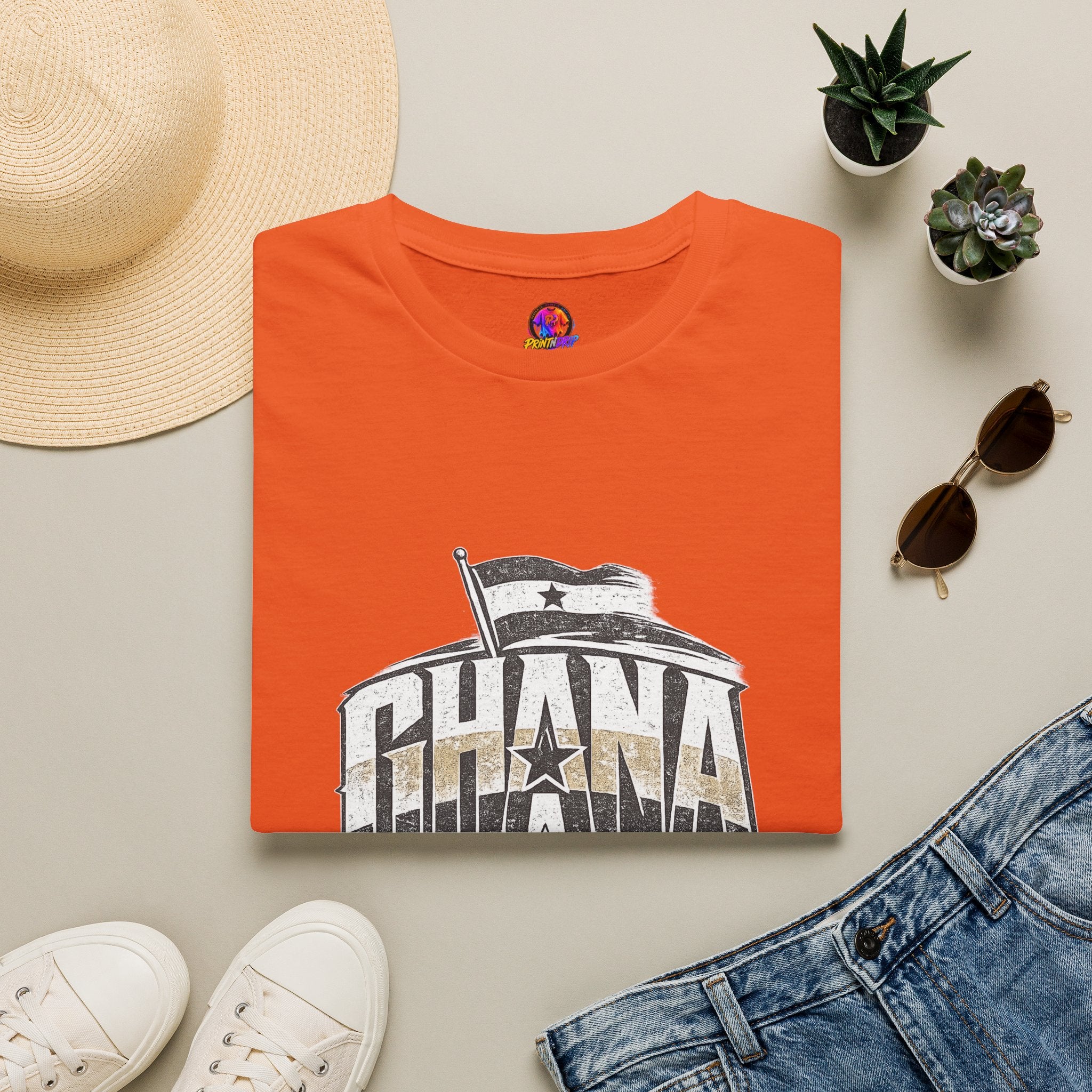 Ghana Vintage Flag T-Shirt — Retro Ghana Pride Graphic Tee