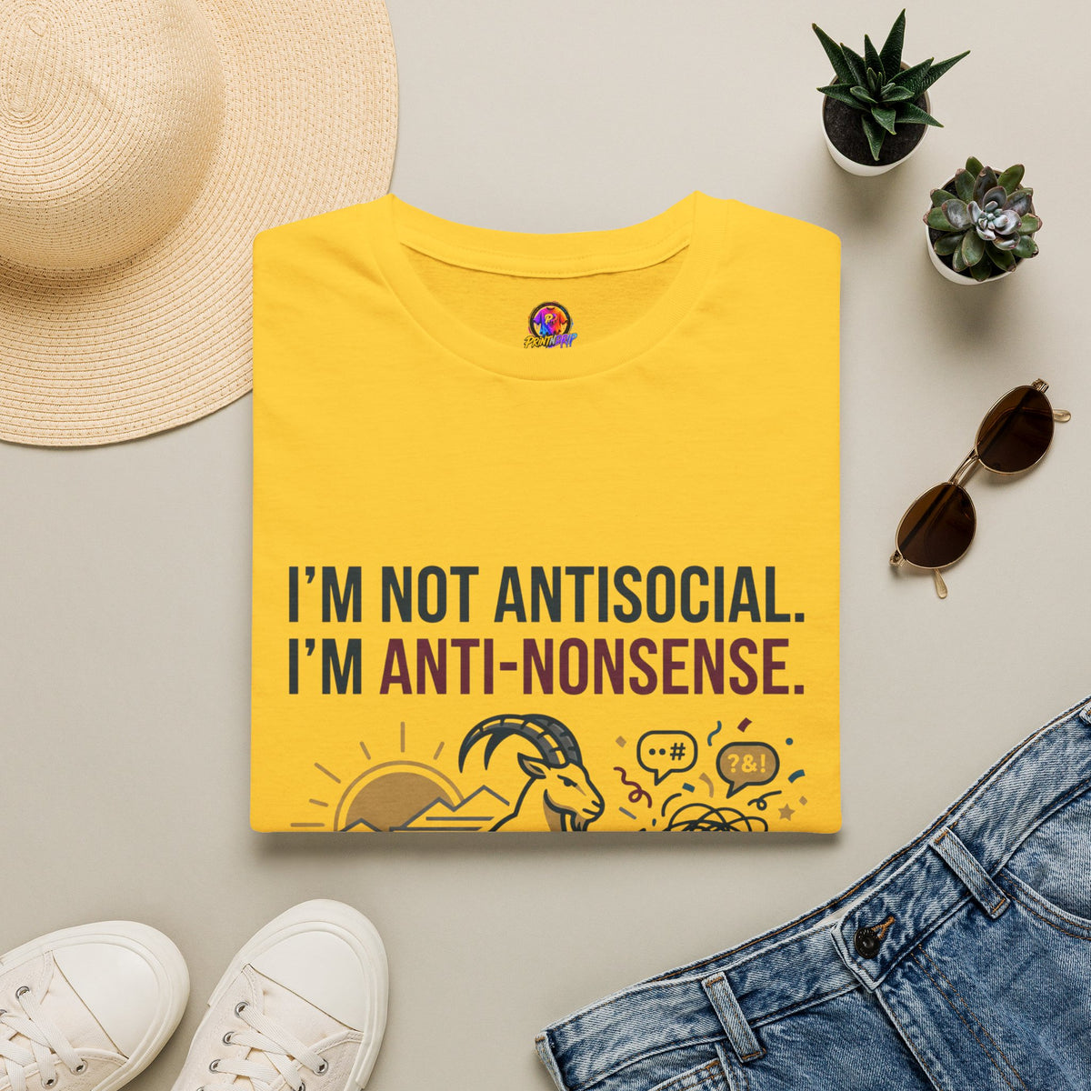 Capricorn T-Shirt — "I'm Not Antisocial, I'm Anti-Nonsense" Zodiac Tee