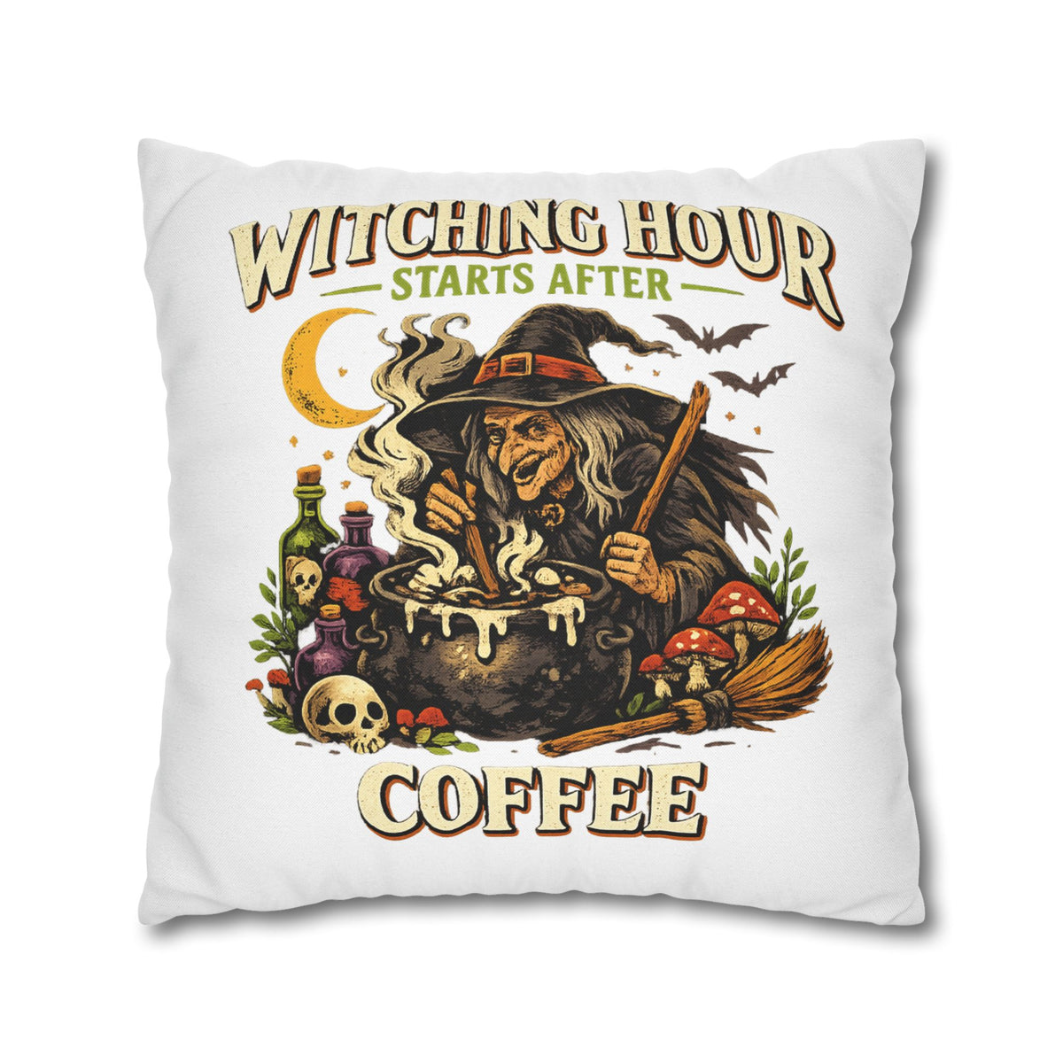 Halloween Witch Coffee Pillowcase
