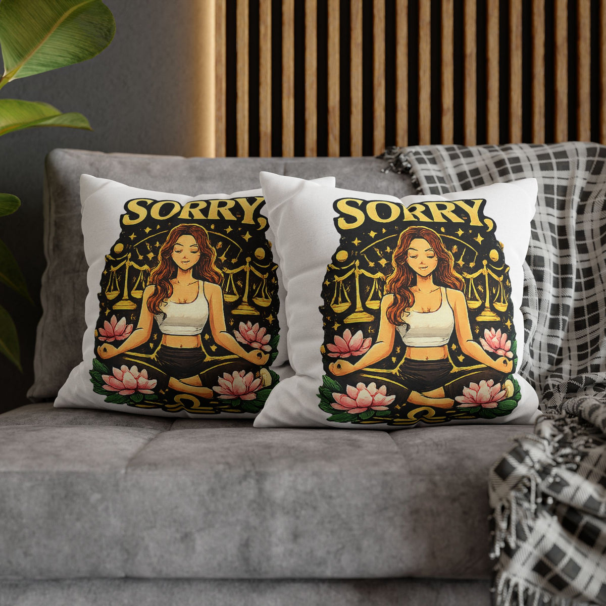 Libra Zodiac Sorry Libra Spun Polyester Square Pillowcase
