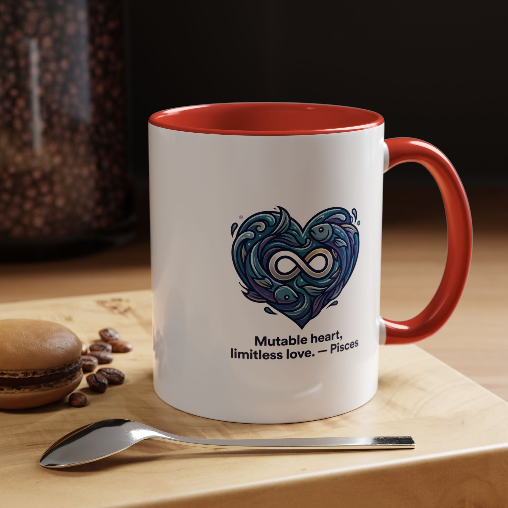 Pisces Heart Coffee Mug — "Mutable heart, limitless love" Zodiac Gift