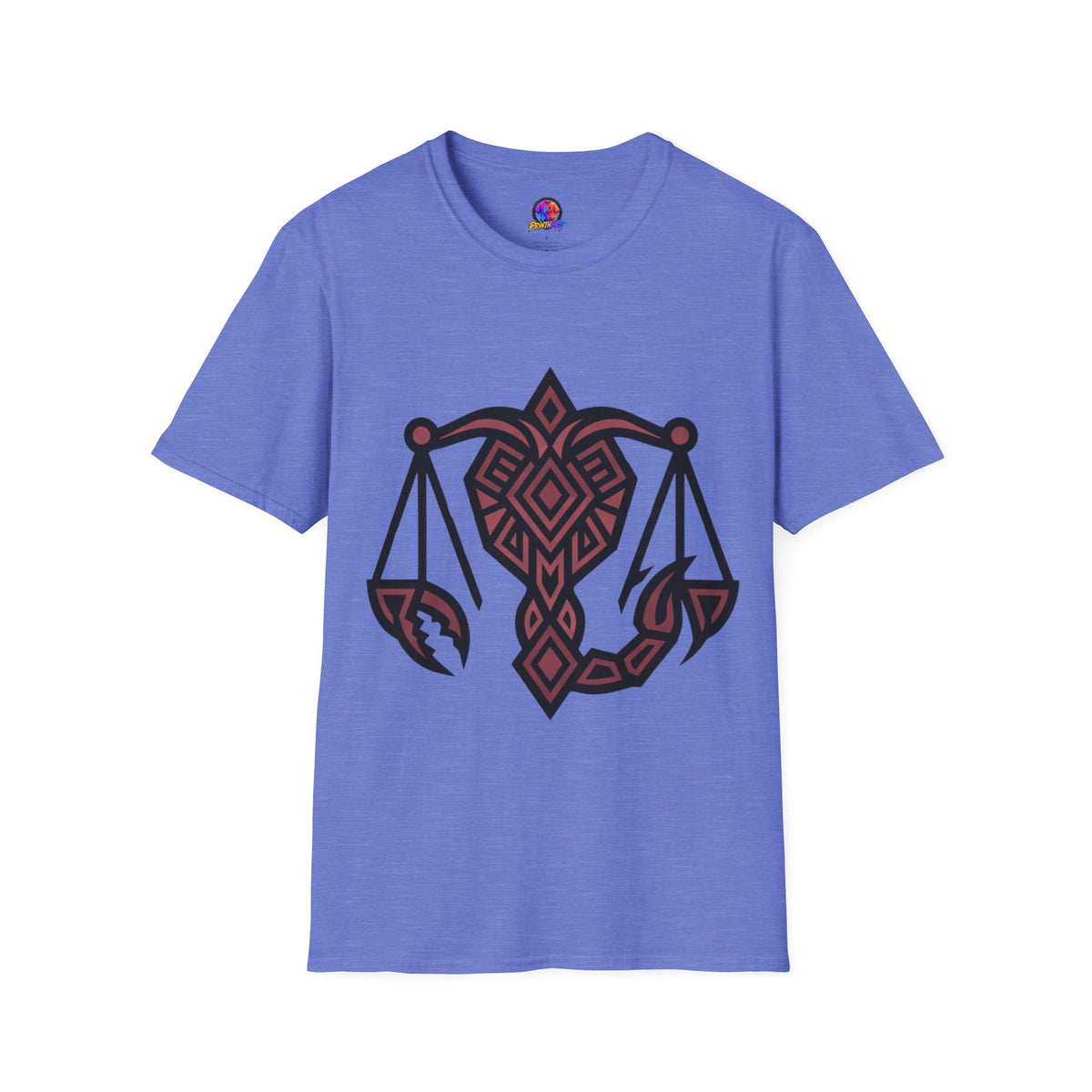 Libra Scales Graphic T‑Shirt — Tribal Zodiac Balance Design
