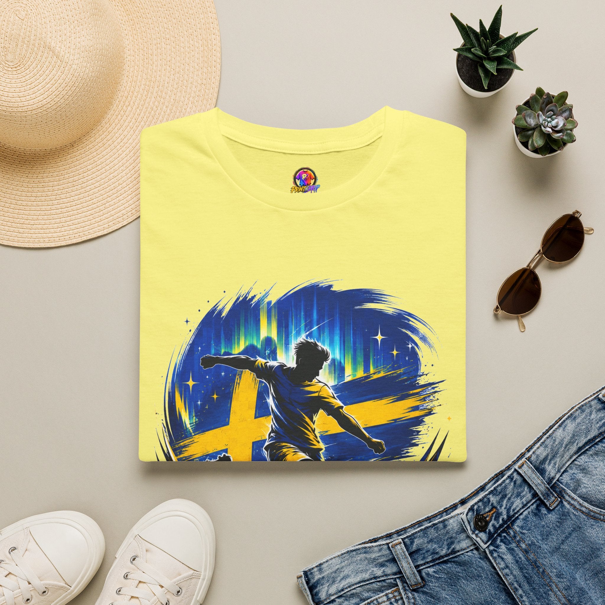 Sweden Nordic Thunder Soccer T-Shirt — Sweden Football Fan Tee
