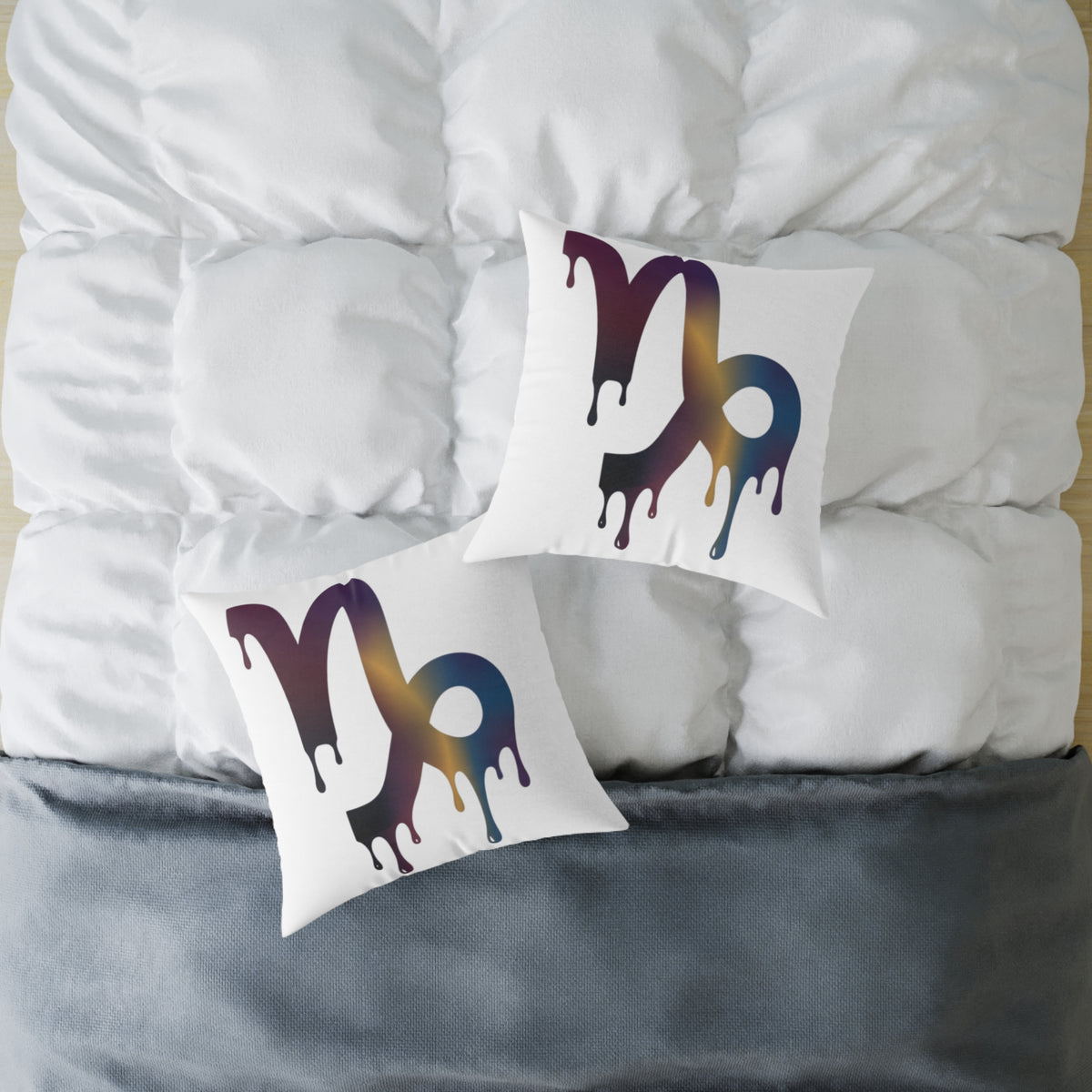 Capricorn Drip Zodiac Pillow — Astrological Decorative Throw Cushion