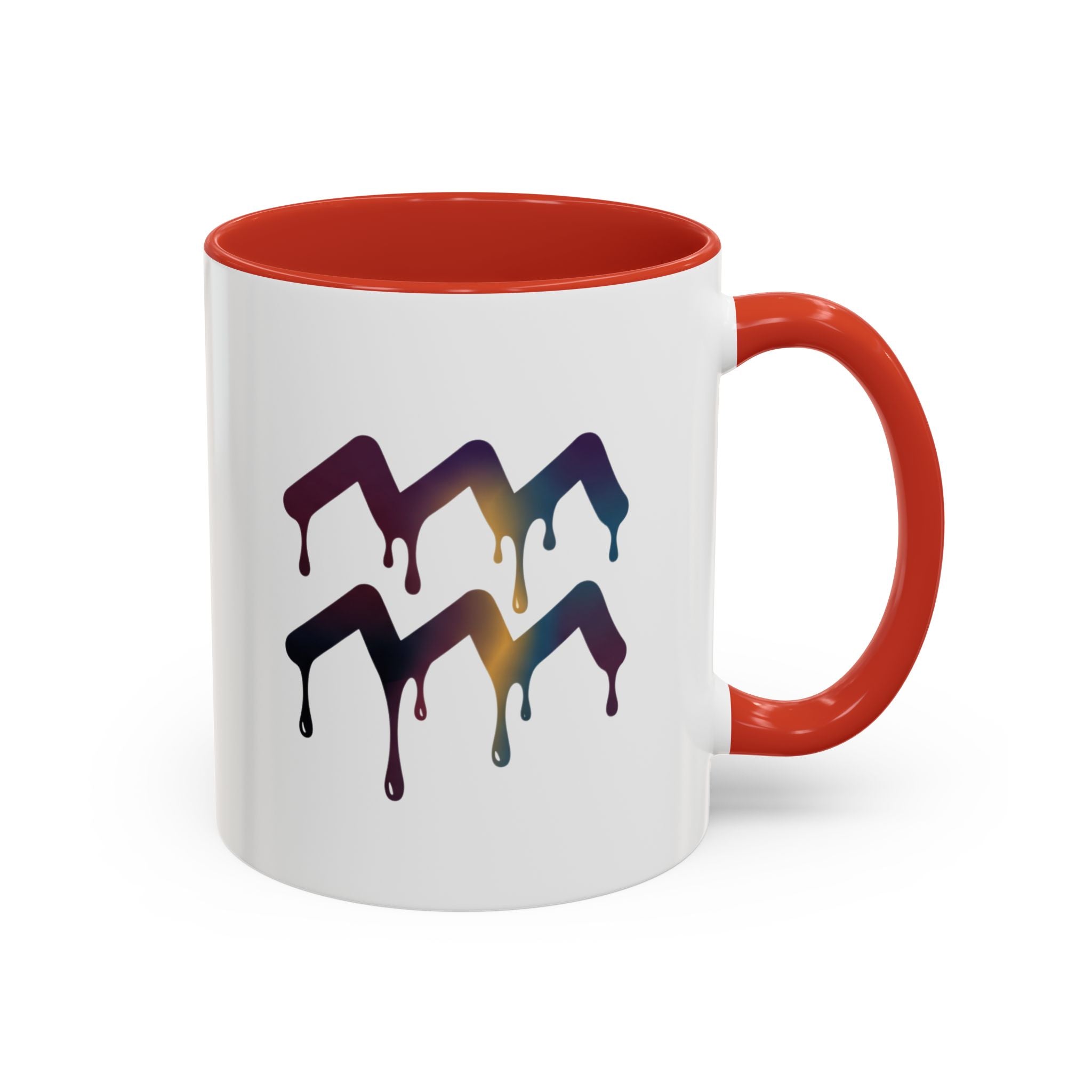 Dripping Rainbow Chevron Accent Coffee Mug — Colorful Gradient Art