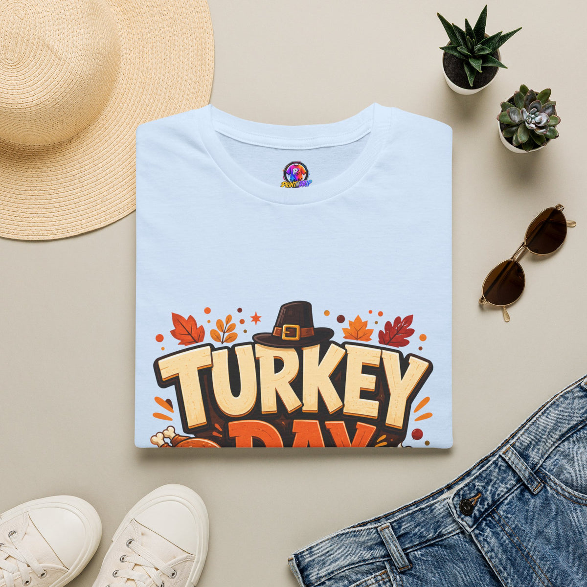 Thanksgiving T-Shirt Turkey Day Vibes T-Shirt