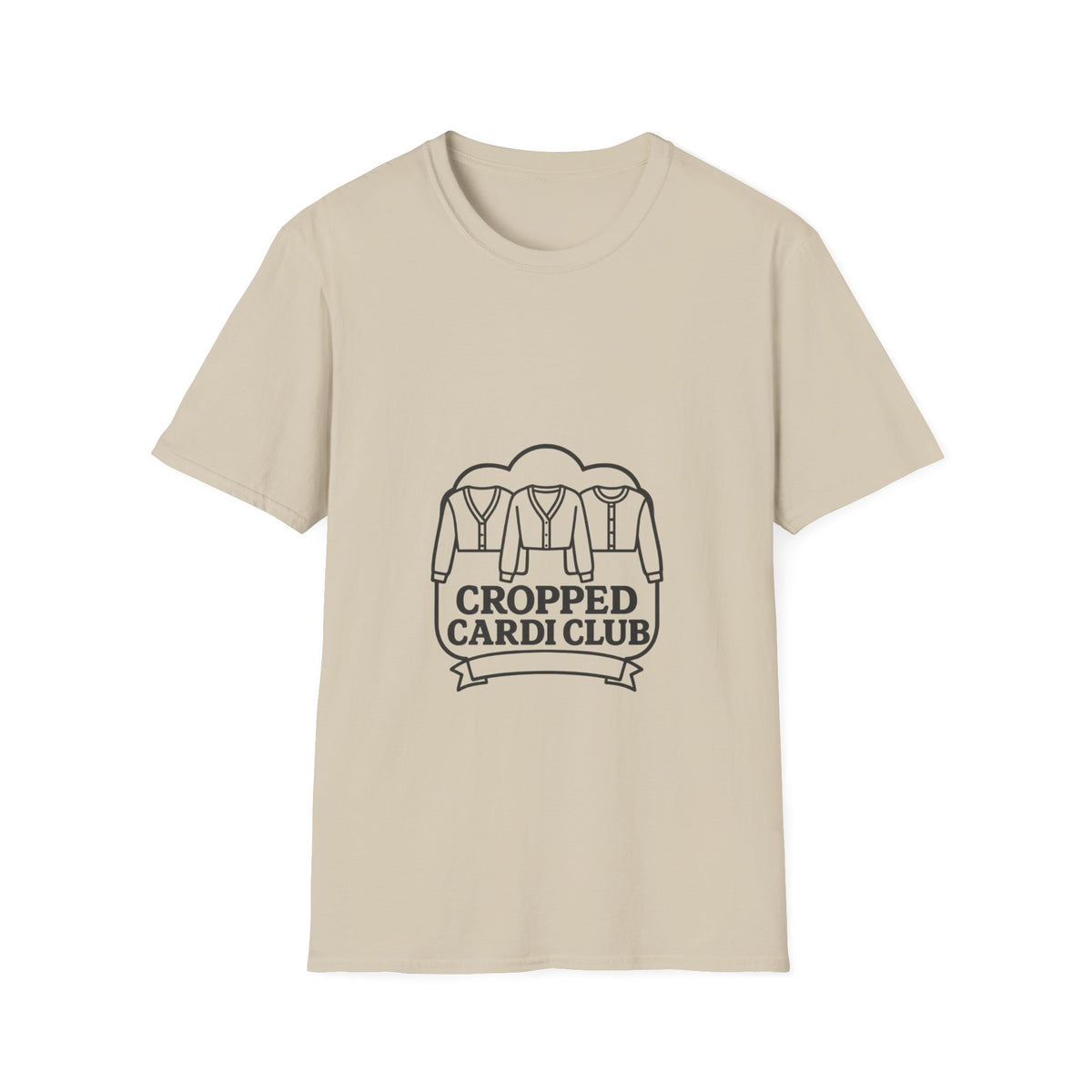 Cropped Cardi Club Trendy Knitwear Lover Graphic Tee - Trending Now - October 2026