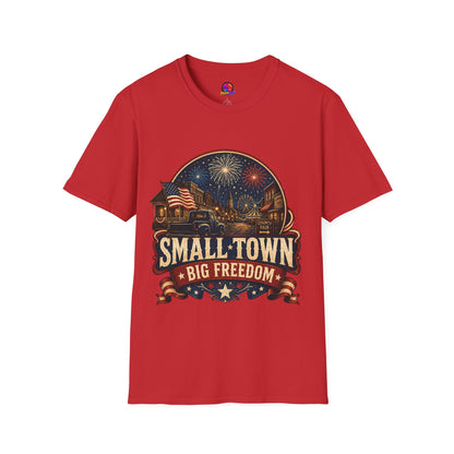 Small Town Big Freedom T-Shirt — Patriotic 4th of July Fireworks Tee