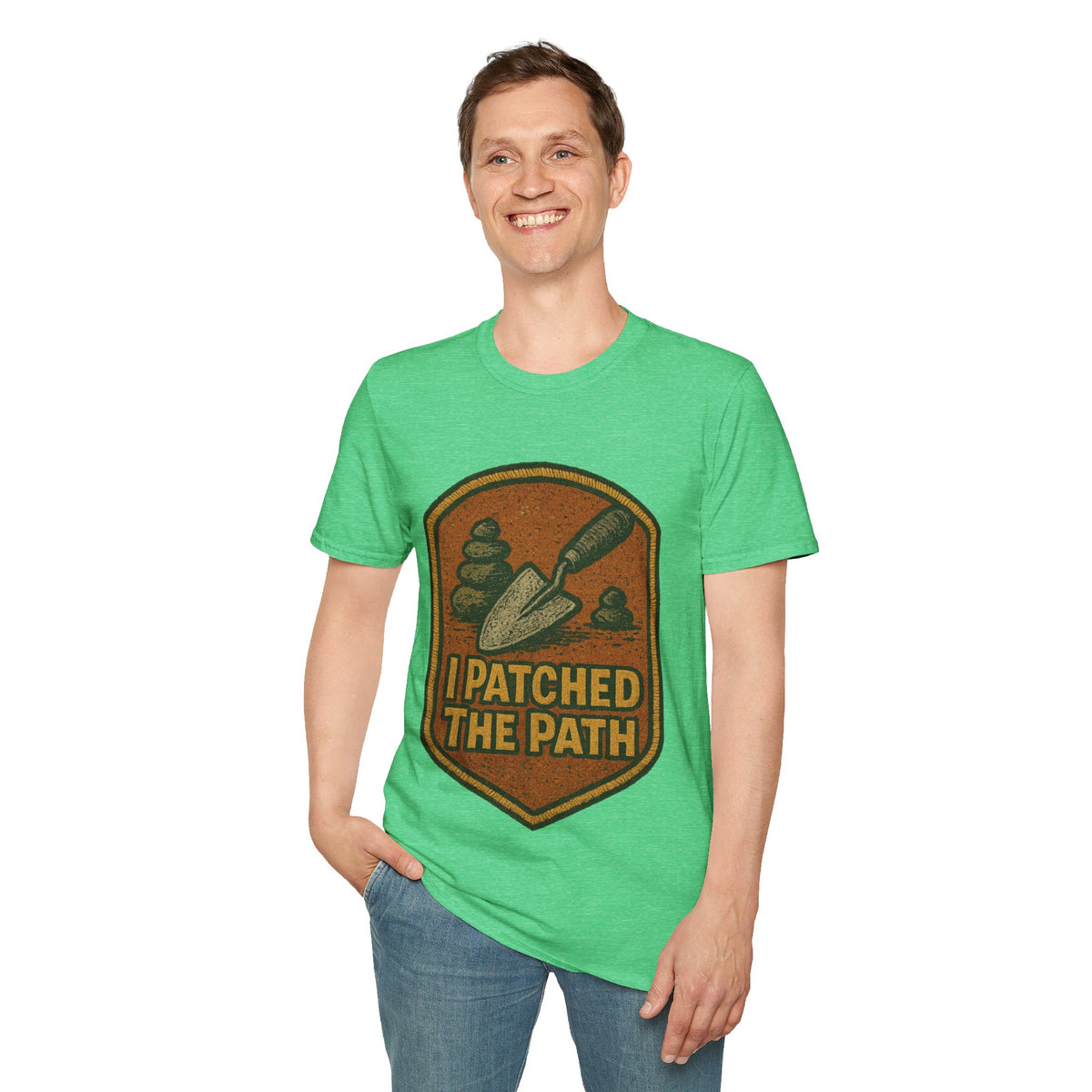 I Patched The Path Vintage Shield Badge T-Shirt, Retro Outdoor Hiking Trail Tee - Trending Now - September 2026