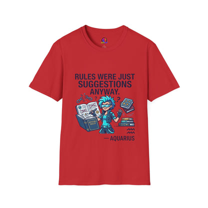 Aquarius Zodiac T‑Shirt — "Rules Were Just Suggestions Anyway" Graphic Tee