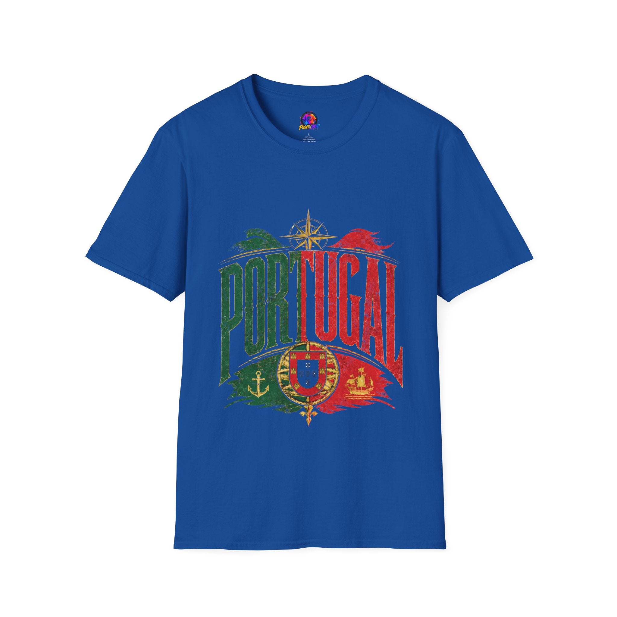 Portugal Vintage Compass T-Shirt — Retro Portuguese Flag Travel Tee