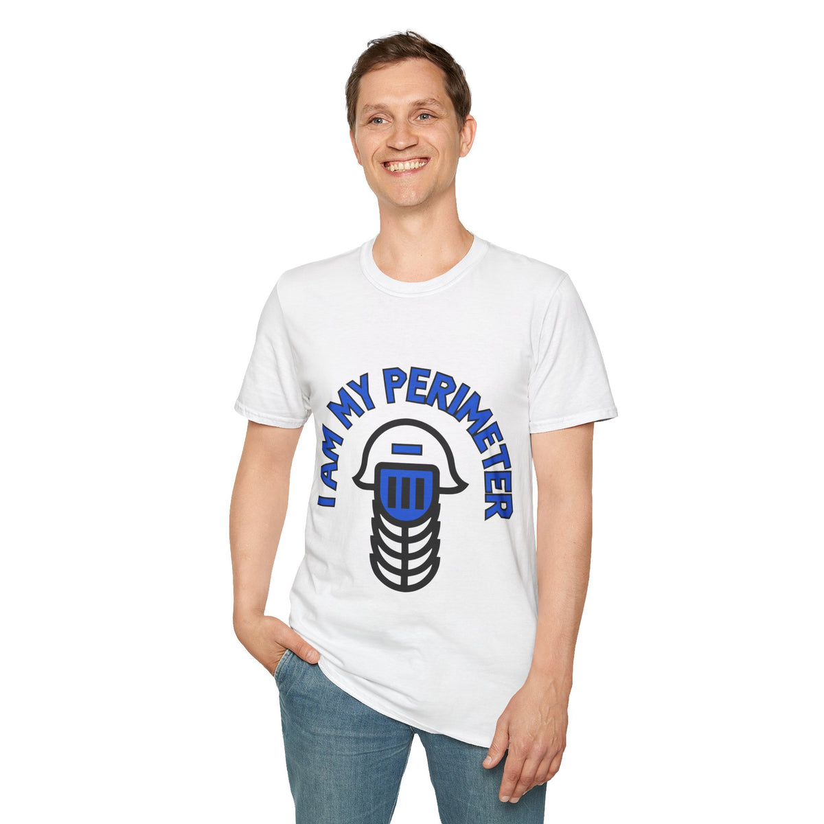 I Am My Perimeter Blue Jail Bars T-Shirt - Minimalist Graphic Quote Tee - Trending Now - September 2026