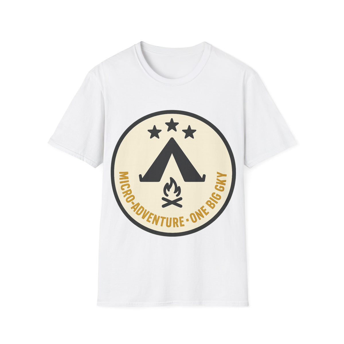 "Micro-Adventure" Retro Camp Tent Emblem Graphic Tee - Outdoor Camping Nature White T-Shirt - Trending Now - September 2026
