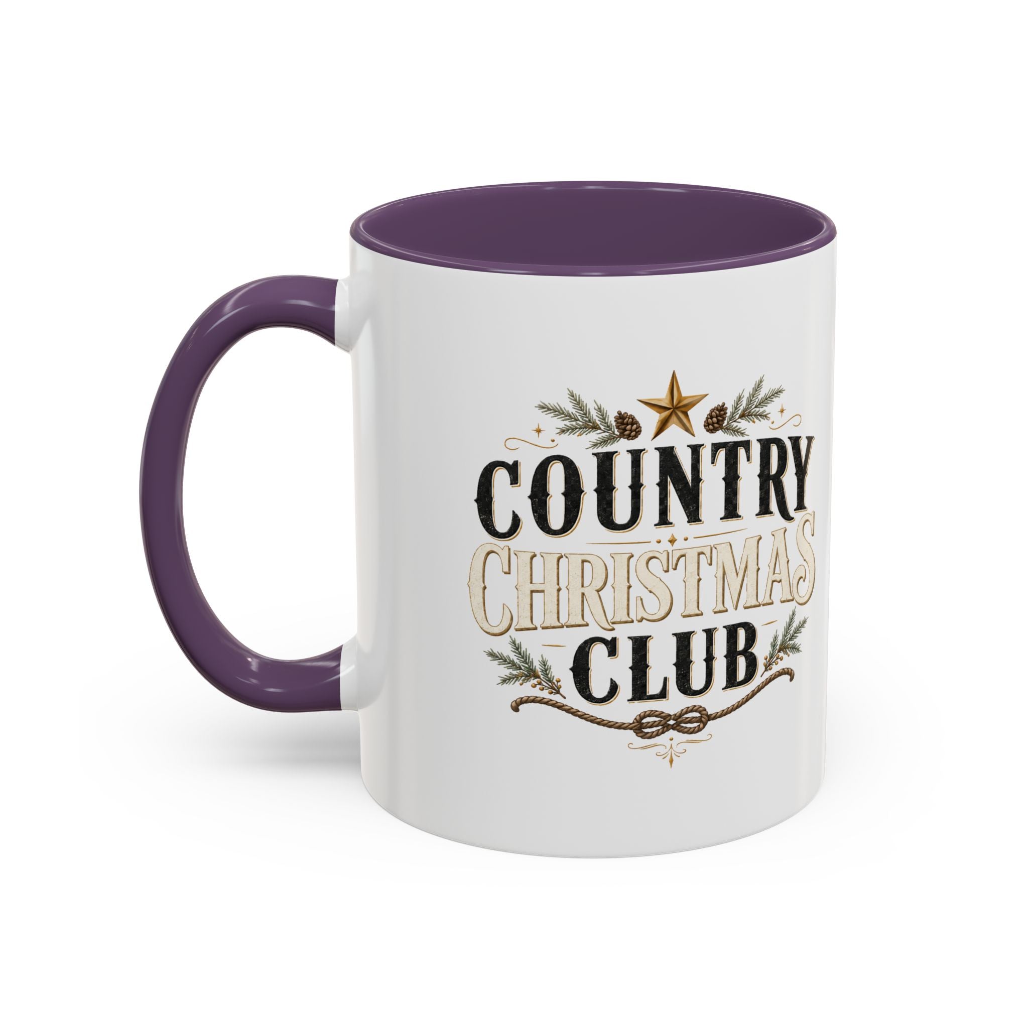 Christmas Country Christmas Club Accent Coffee Mug — Festive Rustic Holiday Coffee Cup