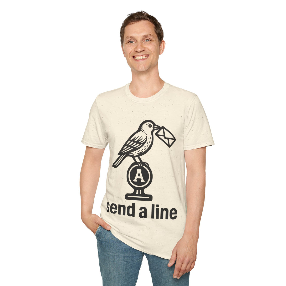 Send A Line Vintage Telegraph Bird T-Shirt, Retro Postcard Letter Carrier Graphic Tee - Trending Now - September 2026