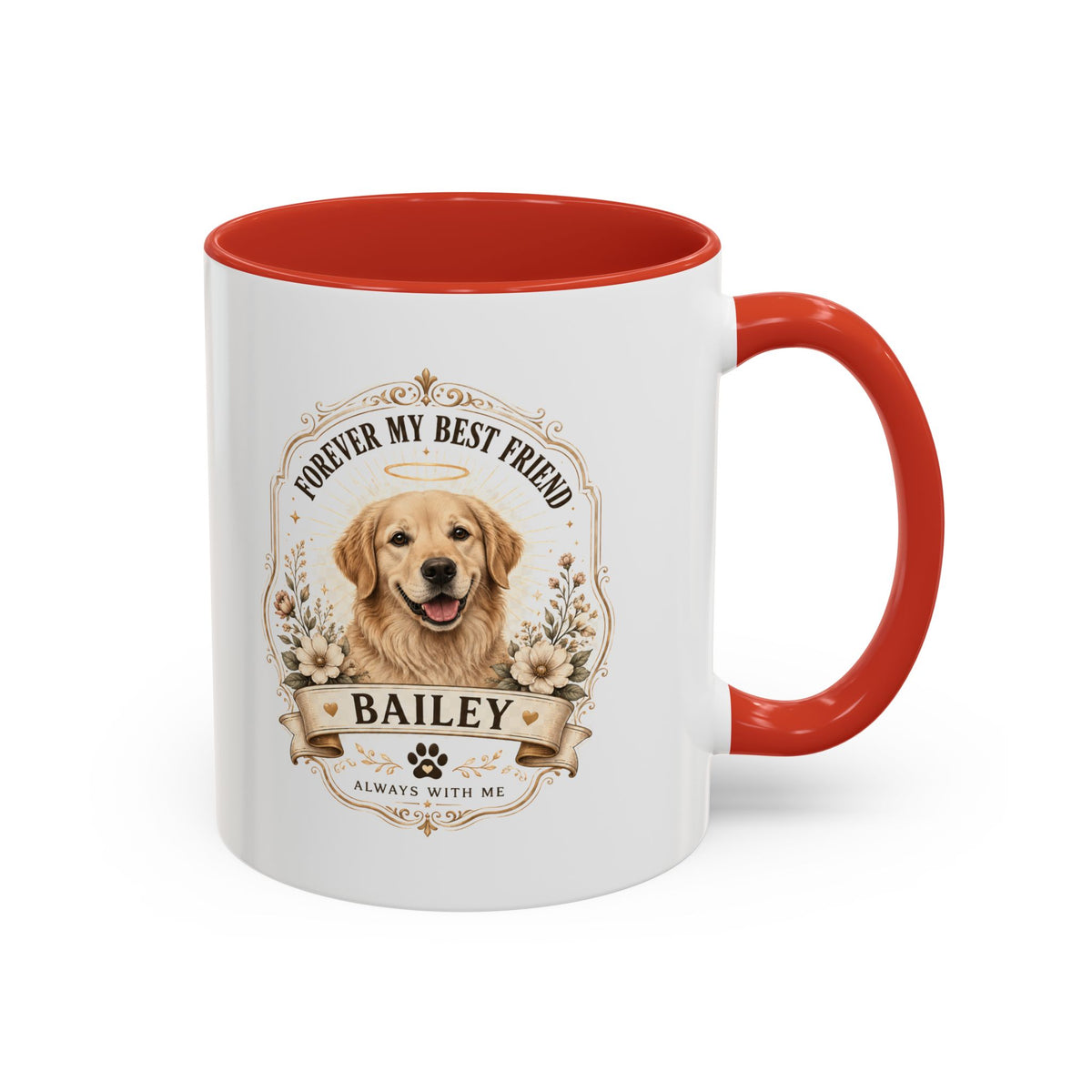 Milo Bailey Dog Dad Mom Dog Memorial Coffee Mug — "Forever My Best Friend" Personalized Golden Retriever