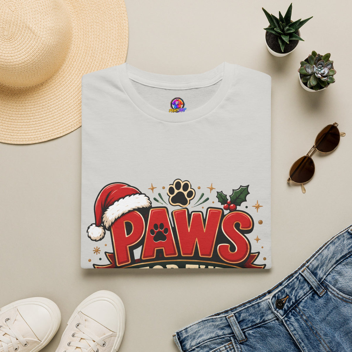 Paws for the Holidays T-Shirt — Festive Christmas Pet Lover Tee