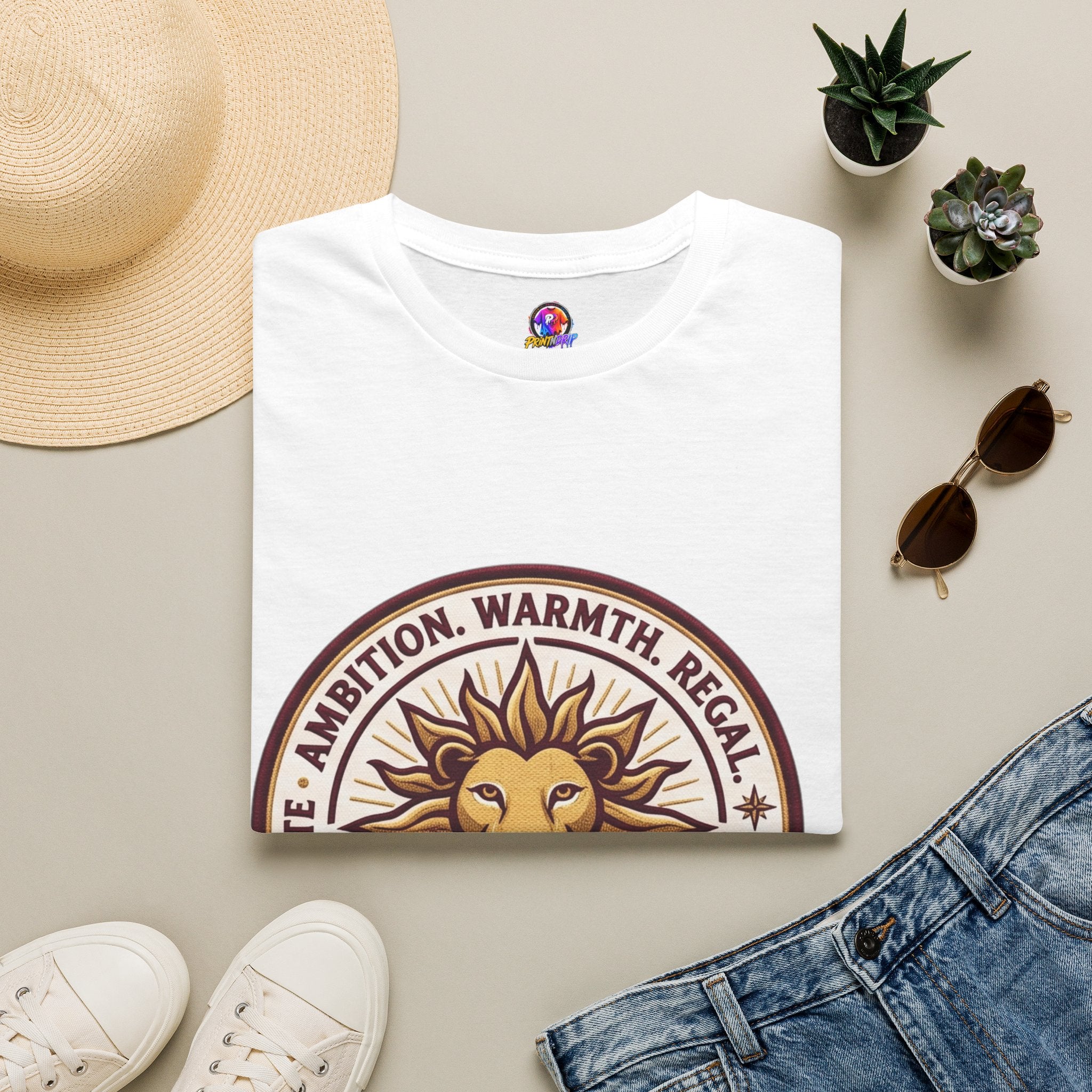 Leo Zodiac Lion T-Shirt — Ambition, Warmth & Regal Pride Graphic Tee