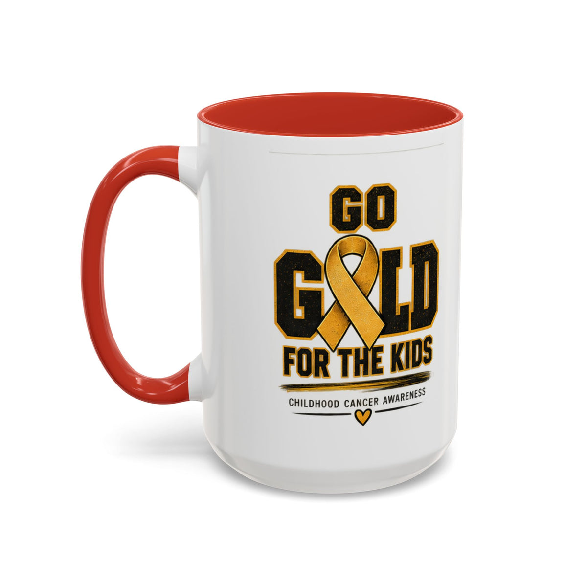 Go Gold For The Kids Accent Coffee Mug — Childhood Cancer Awareness 11/15oz