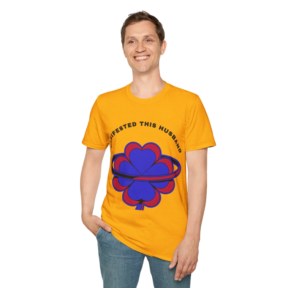 Manifested This Husband T-Shirt — Psychedelic Four-Leaf Clover Graphic Tee - Trending Now - September 2026