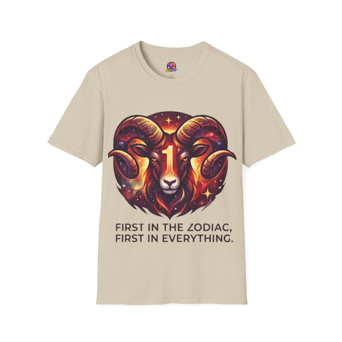 Aries Zodiac Ram Graphic T-Shirt — 'First in the Zodiac' Astrology Tee