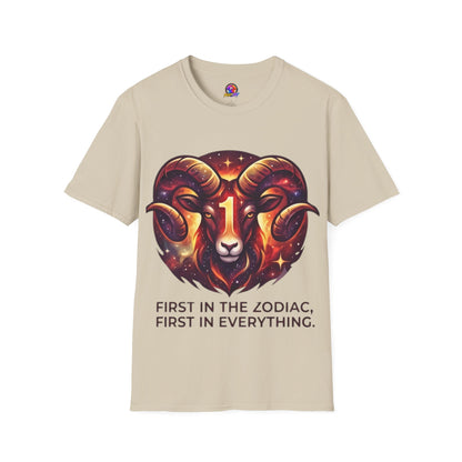 Aries Zodiac Ram Graphic T-Shirt — 'First in the Zodiac' Astrology Tee