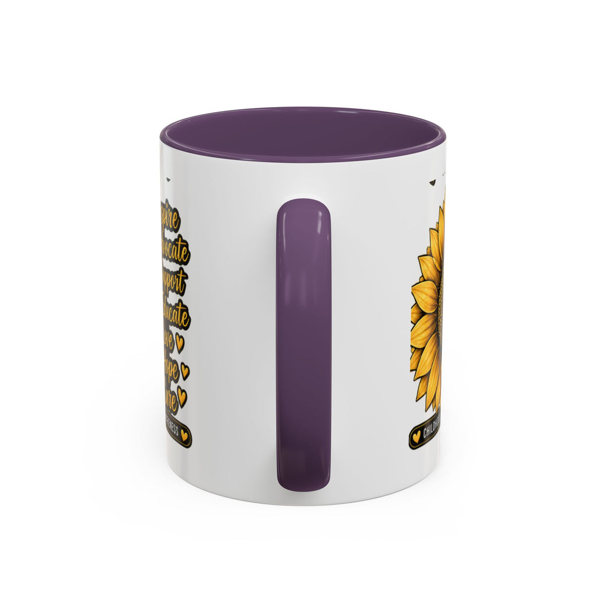 Childhood Cancer Awareness Sunflower Accent Coffee Mug (11/15oz)
