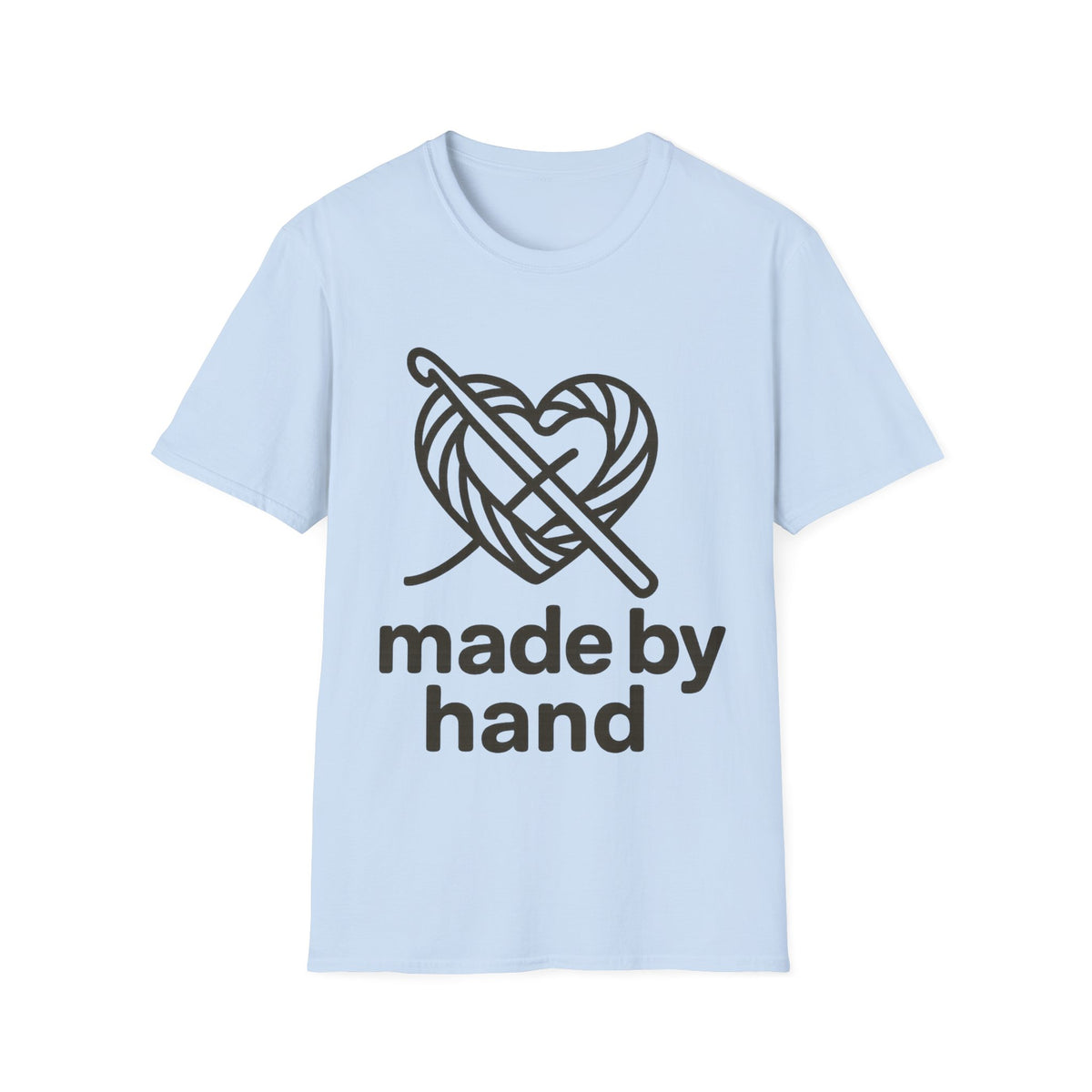 "Made By Hand" Minimalist Maker Tee | Crochet Knitting Crafter T-Shirt - Trending Now - September 2026