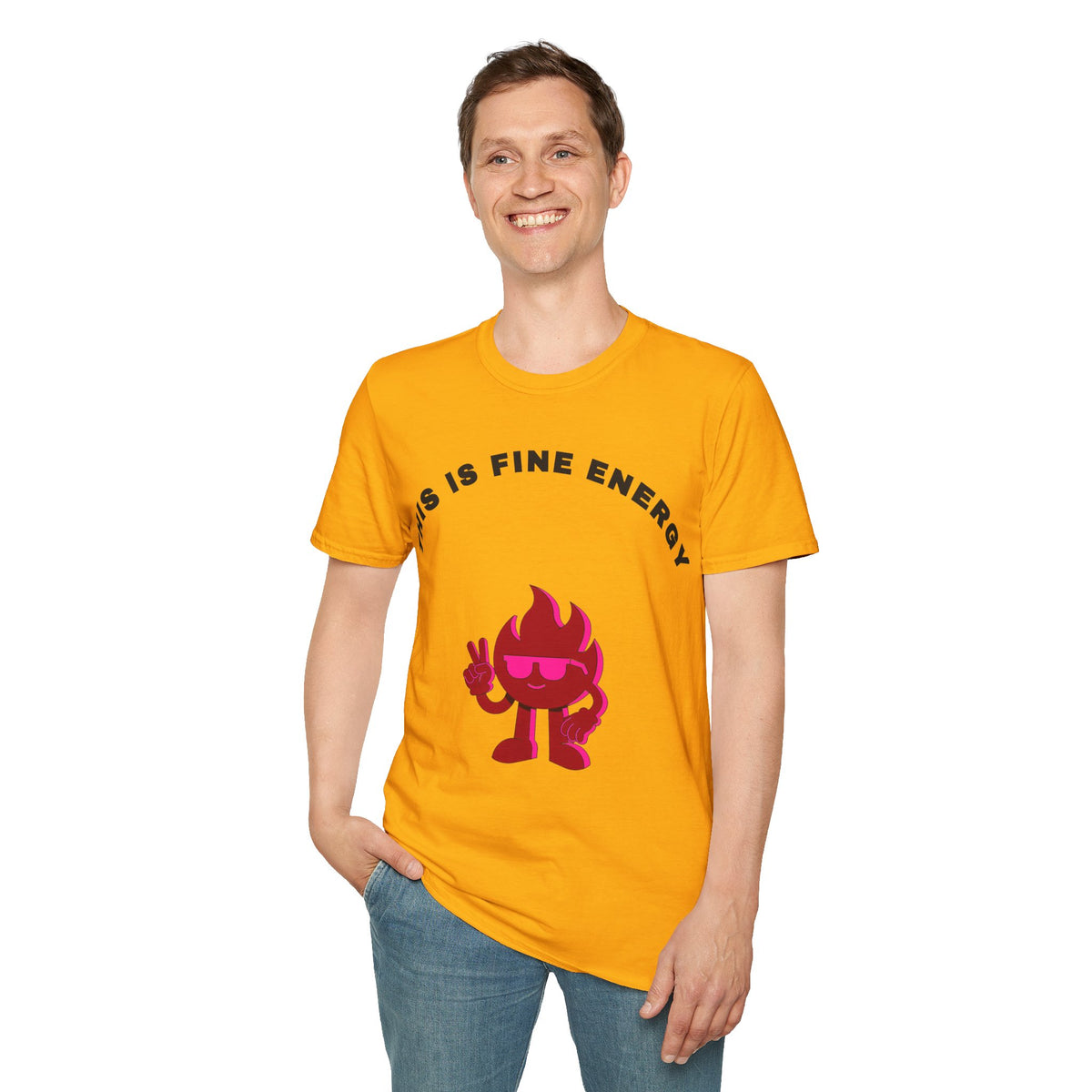 This Is Fine Energy T‑Shirt — Cute Fire Character Graphic Tee - Trending Now - September 2026